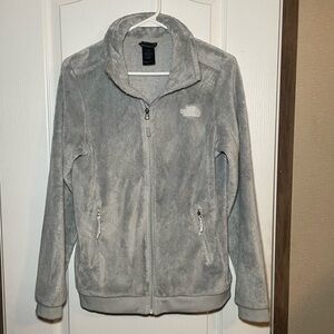 The North Face Womens Full Zip Mockneck Osito Fleece Jacket Gray Small Outdoor